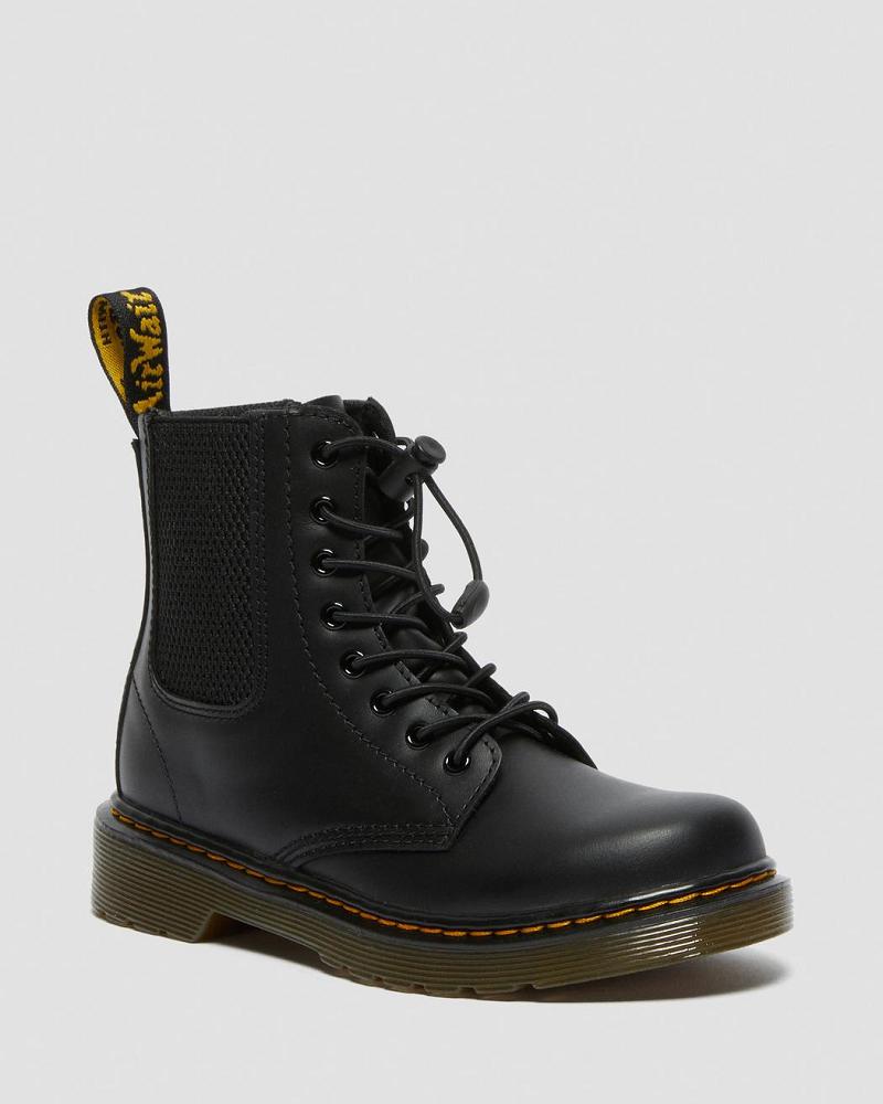 Dr Martens Junior 1460 Harper Læder Fritidsstøvler Børn Sort | DK 659RVD